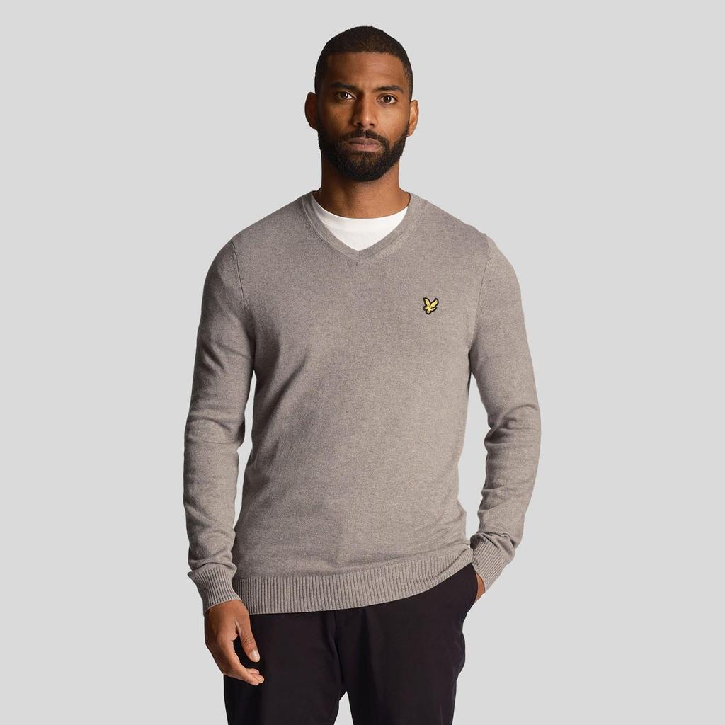 Lyle & Scott Mens Merino Cotton V Neck Jumper