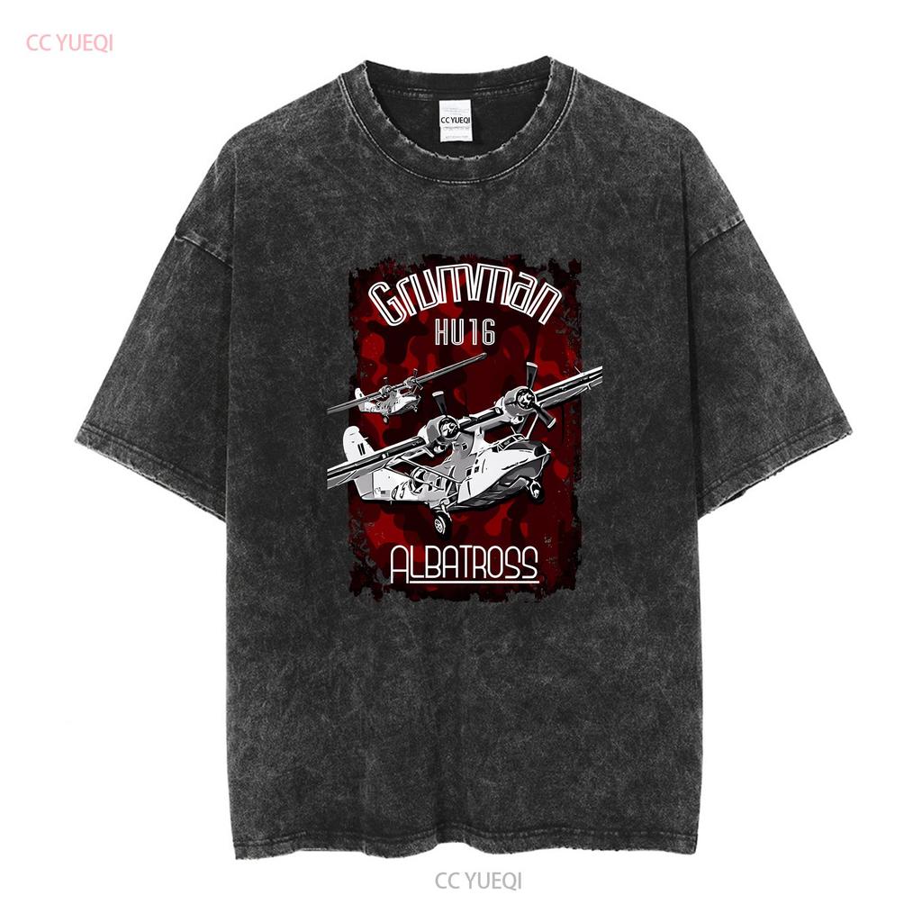 GRUMMAN HU 16 ALBATROSS AIRCRAFT CLASSIC T SHIRT Vintage Washed Versatile Soft Stretched Designer Clothes Breathable Homme