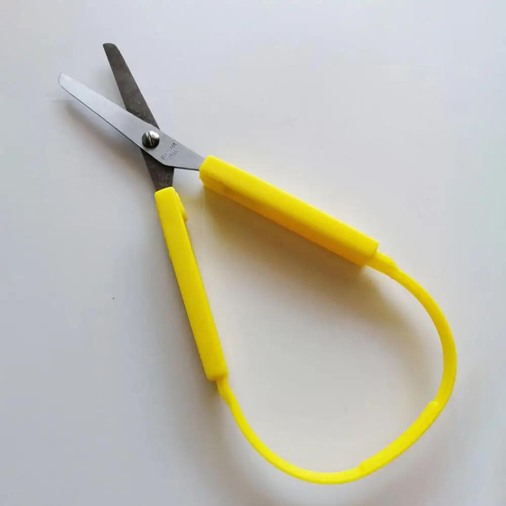 Funny Loop Scissors for Kids Teens Adults Colorful Looped, Mini Easy Grip Scissor Adaptive Design Cutting for Small Hands Kawaii