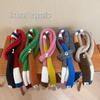 Korean Style Colorful Wool Neck Gaiter - Women's Patchwork Striped Scarf Decoration