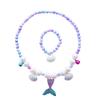 Colar de Pérolas de Sereia e Conjunto de Acessórios de Princesa para Meninas - Conjunto de 5 Peças para Presente de Feriado