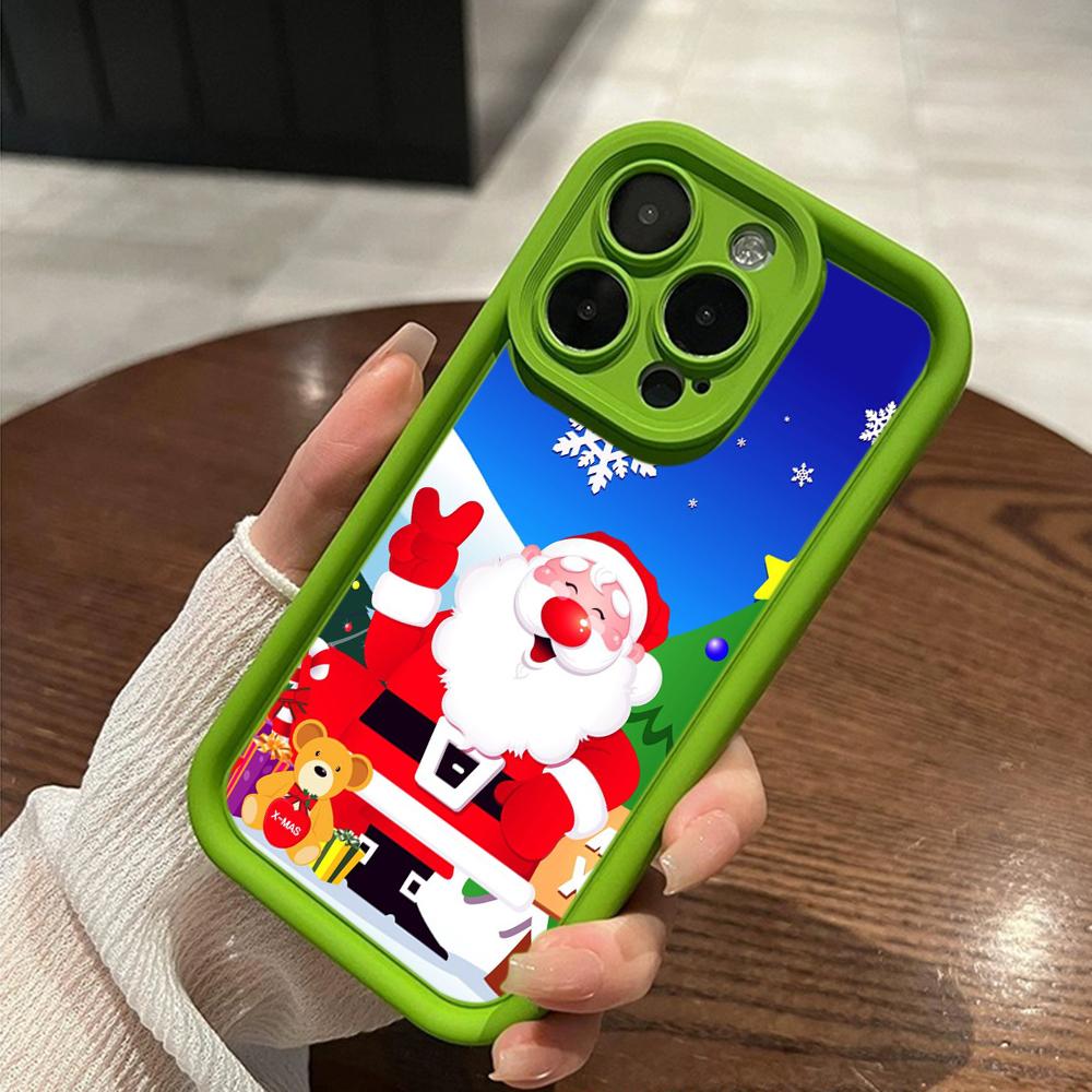 Ae109 Happy New Year Merry Christmas art Phone Cases for iPhone 16 14 13 11 Pro Max 15 7 8 6s Plus 12 mini XR XS Max Angel Eye Ladder Protective Cover