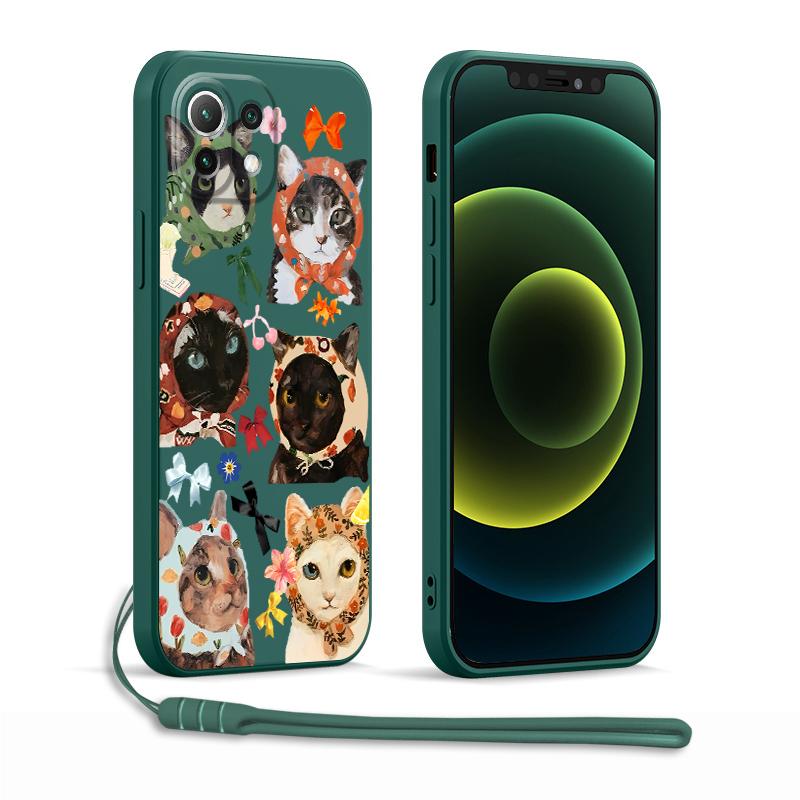 

Phone Cover Case for Xiaomi Redmi 10 K40 14C 12C A2 K60 9 8 13C A1 A3x Cartoon Cat Art Redmi A1
