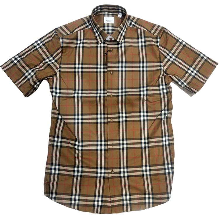 Burberry Shirts Men's Brown Lapel Moderate Other 80929031-