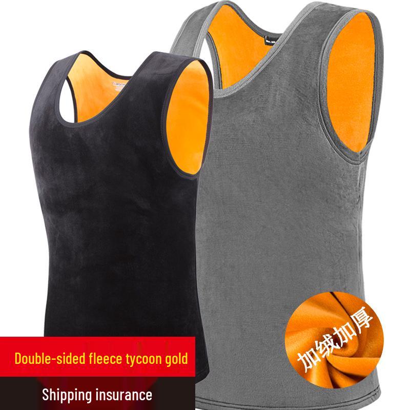 Men's Winter Fleece-Lined Vest & Base Layer Set
