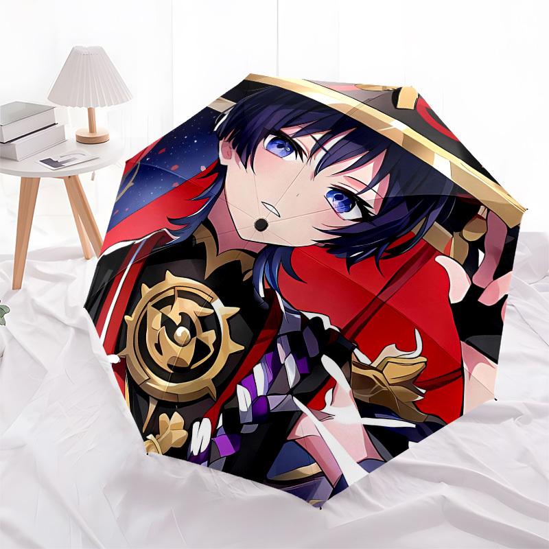 Samurai, Anime Automatic Opening and Closing, 8 rib Structure Portable Umbrella, Suitable for Men and Women in All Seasons  Perfect Gift for