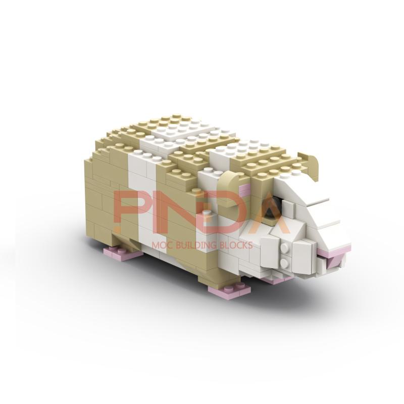 205 PCS Guinea Pig Model Set Building Blocks Cute Pet Animal MOC Bricks Creative Children's Toy Birthday Gift Christmas Present
