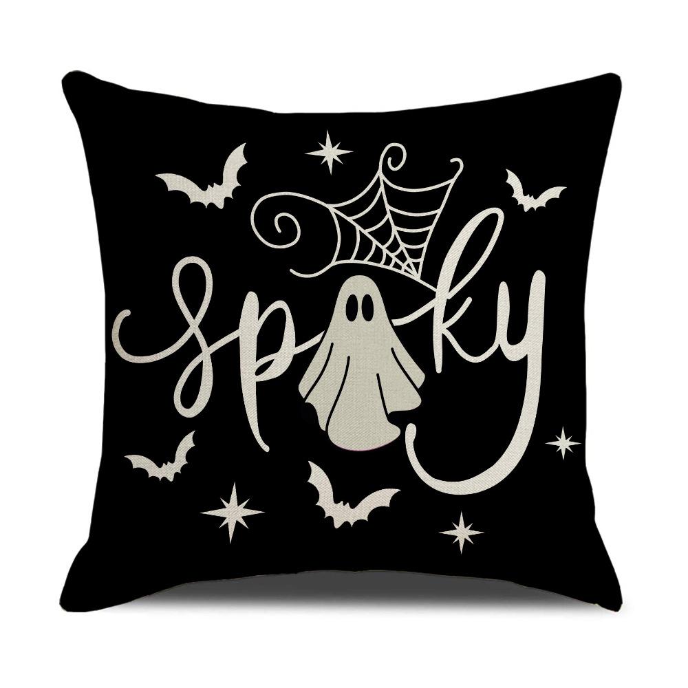 New Halloween Pillowcase Funny Pumpkin Ghost Horror Cat Party Cushion Sofa Pillow