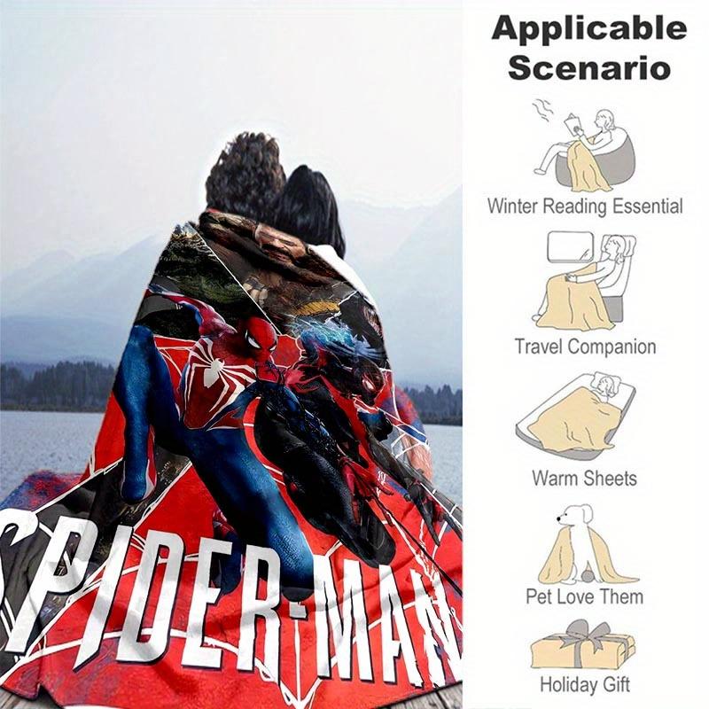 1pc Spider-Man Printing Blanket - Soft, All-Season Throw for Living Room, Bedroom,Personalized Gift with Adorable Cartoon Design