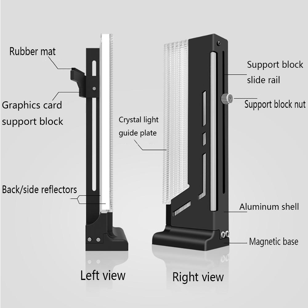 RGB GPU Holder Video Card Holder, GPU Riser RGB GPU Holder 5V  RGB Graphics Card Bracket Adjustable