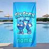 Personalisiertes Strandtuch mit der Zahl 67, Handtuch aus Mikrofaser mit individuellem Namen, super saugfähig und schnell trocknend, Sandfeste Decke mit Cartoon 67 Aufdruck