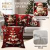 4 Pack Christmas Throw Covers, Cushion Pillowcases for Sofa Couch Home Decor