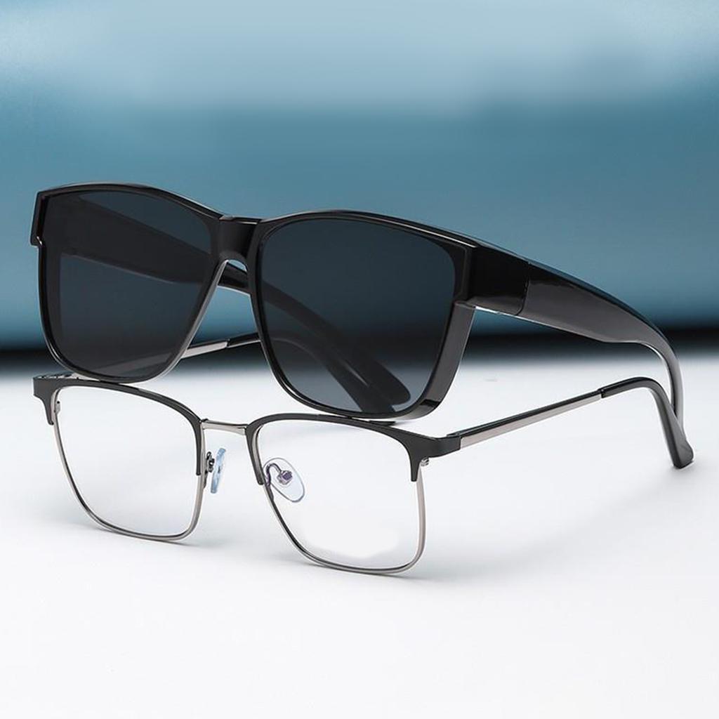 Do jazdy na rowerze i samochodem Można nosić na innych okularach Okulary przeciwsłoneczne z osłoną boczną Kwadratowe Pasujące na okulary Okulary przeciwsłoneczne Polaryzacyjne