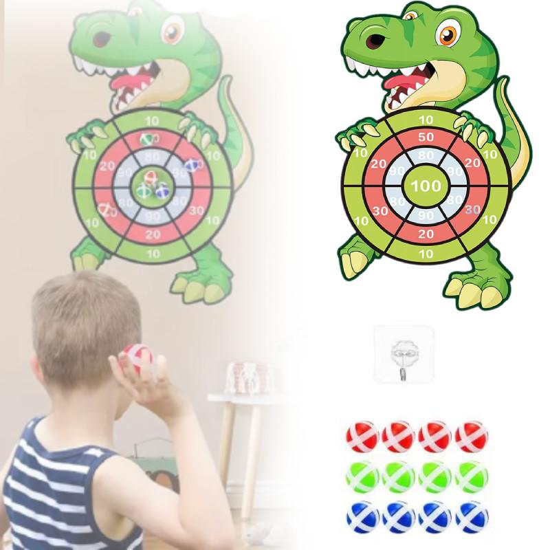 Dinosaur Dart Board Set Kids Toys Age 3 To 12 Year Old 12 Sticky Gifts Balls