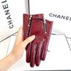 Genuine Leather Gloves Women Fashion Color Coated Touch Screen Riding Driving guantes mujer Stage Sheepskin Gloves