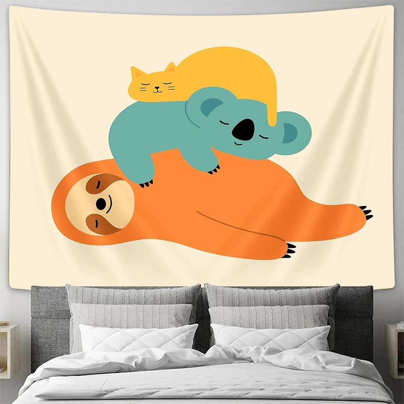 Boho Wandteppich Wandbehang Ästhetische Raumdekoration Naturlandschaft Wandkunst Studentenwohnheim Dekoration Schlafzimmer Wanddekor Stammesmuster Band