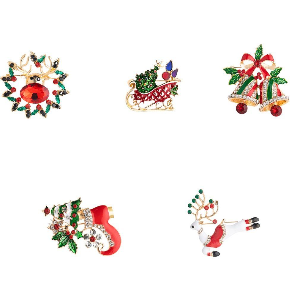 Boots Xmas Enamel Pin Versatile Christmas Oil Drop Brooch Cute Christmas  Brooch  Lady