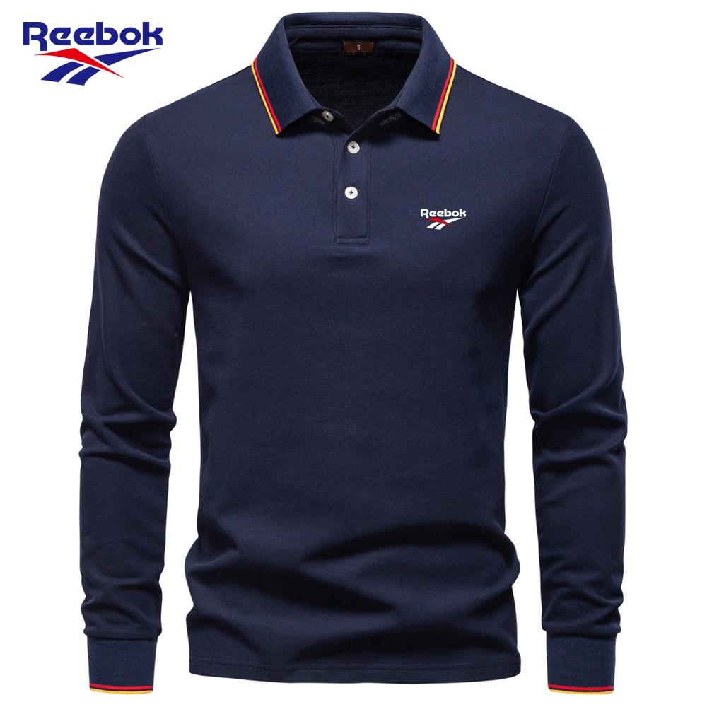 

Reebok 2026 Autumn New Embroidery Women s Long Sleeved Polo Shirt, Solid Color Women s Top with Lapel, Versatile Polo Shirt for Women s XXL