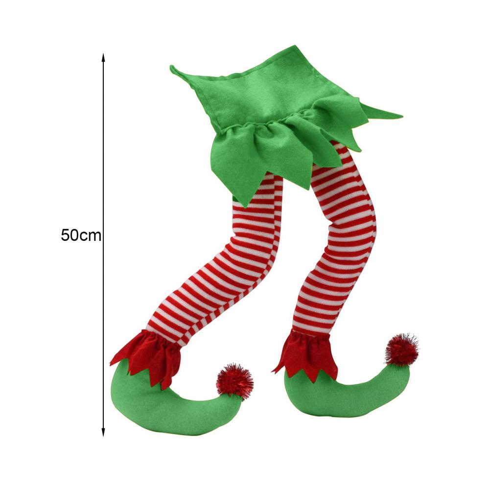 Decorative Long-lasting Christmas Tree Ornament Claus Elf Leg for Festival