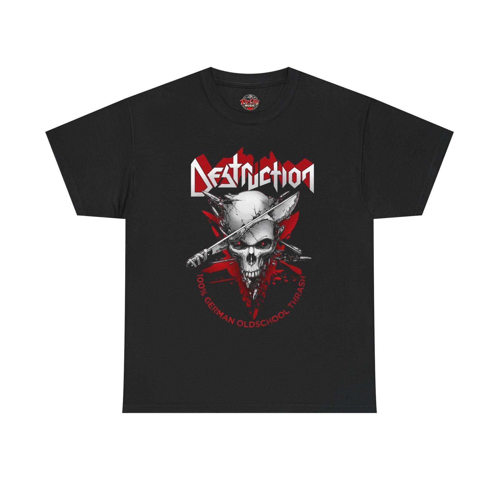 Destruction 100% German Old School Thrash Cracked Skull Rock Band Unisex T-Shirt M