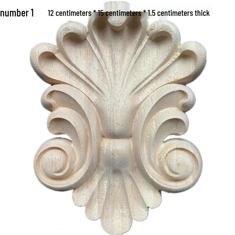 Europäische Massivholz-Schnitzerei-Applikation: Dekorative Blumen Schleife für Wände & Möbel