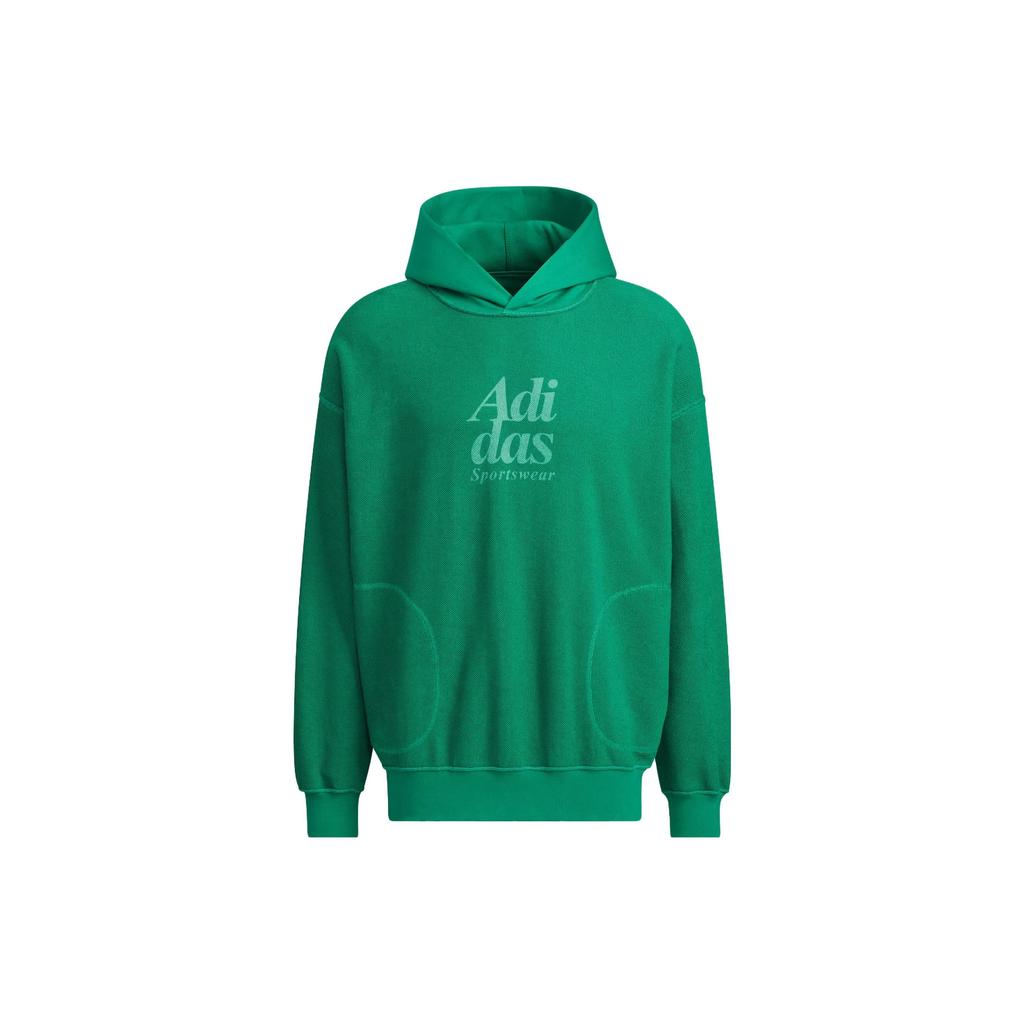 Adidas Reversible Hoodie With Letter Logo Print Unisex Hoodies Smoke-Green IZ1617