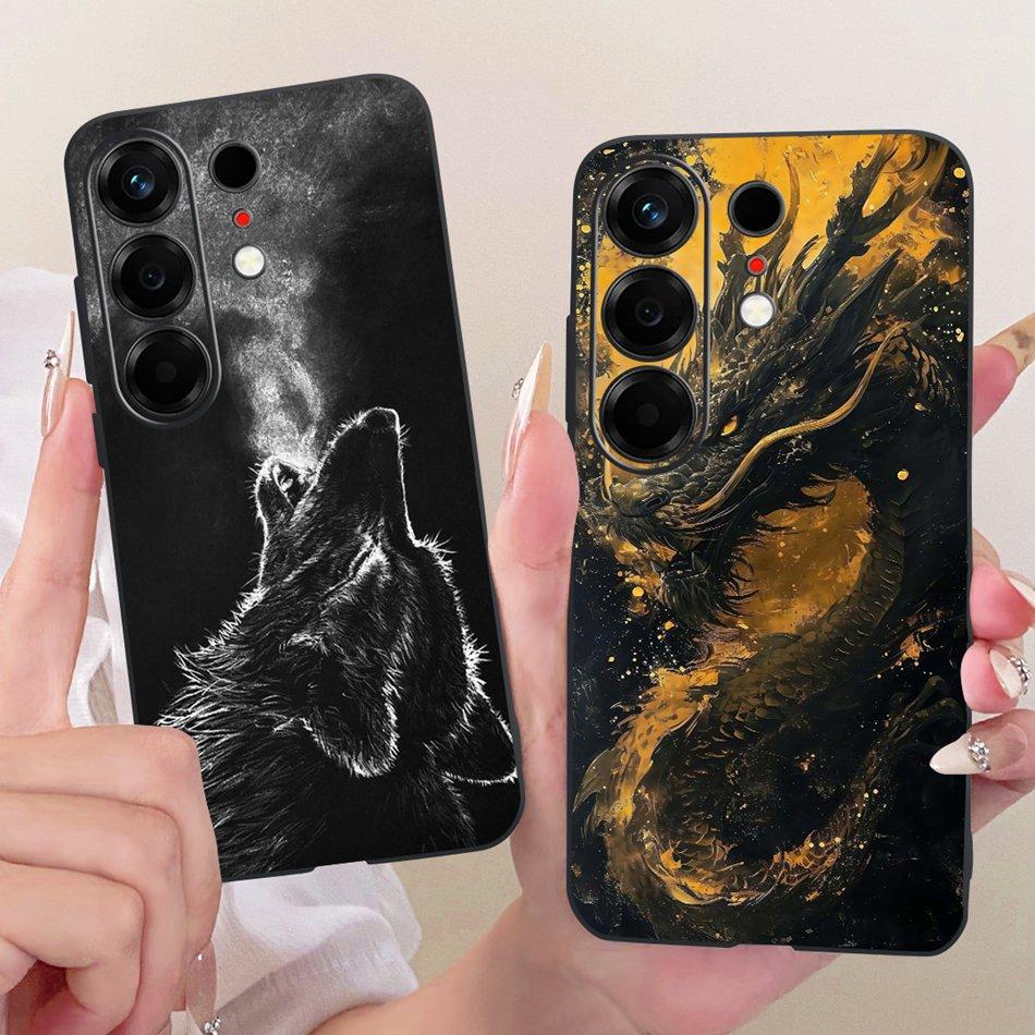 Für Tecno Camon 50 4G CN5 Cooles Drachen-Tiger-Muster Handyhülle Für Tecno Camon50 4G Schwarze Silikon-Weiche Hüllen Stoßfänger