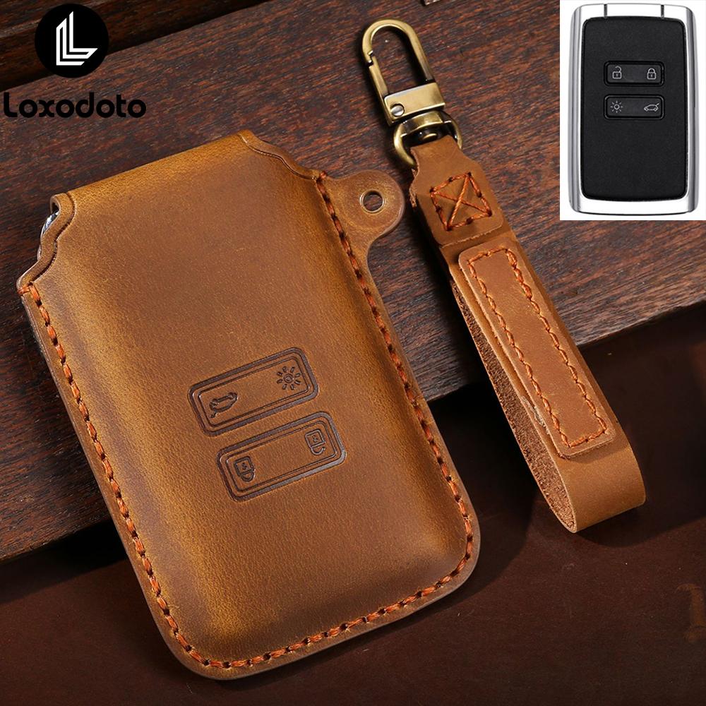 Leather Remote Case Key Cover Fobs Wallet for Renault Arkana Zoe 2020 Duster Clio 5 Espace Megane Kaptur Dacia Logan Captur 2021