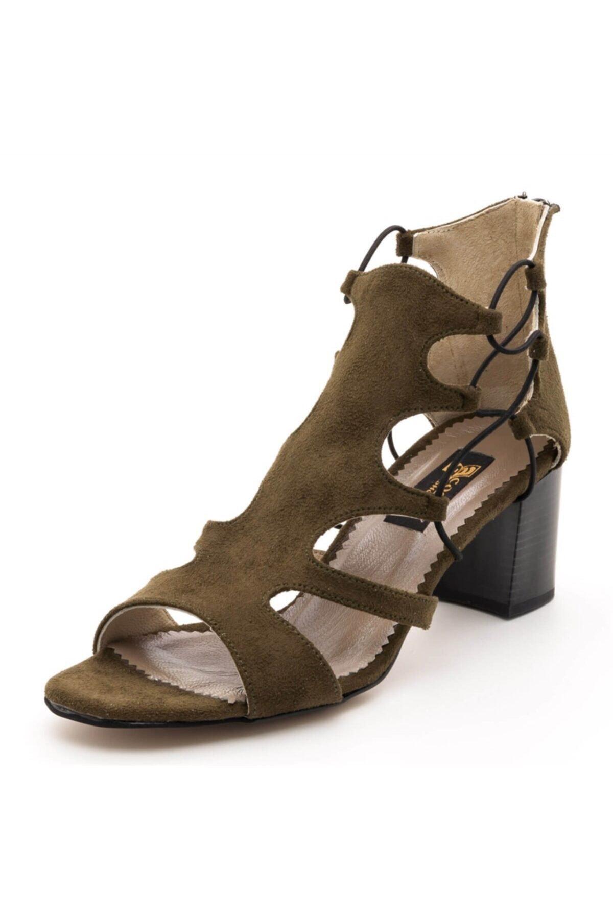 

Women s Plus Size 17428 Khaki Suede Heeled Large Shoes 40