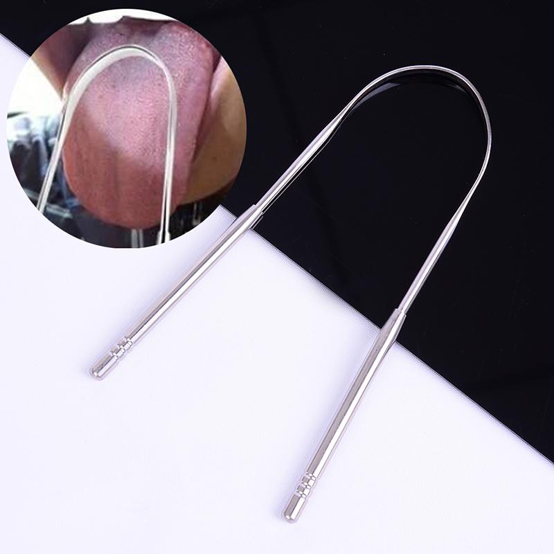 Stainless Steel Tongue Scraper Cleaner Fresh Breath Cleaning Tongue Care Tools