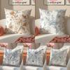 Simple Classic Retrostyle Floral and Bird Cushion Cover Pillowcase Short Plush Invisible Zipper Room Sofa Cushion Cover