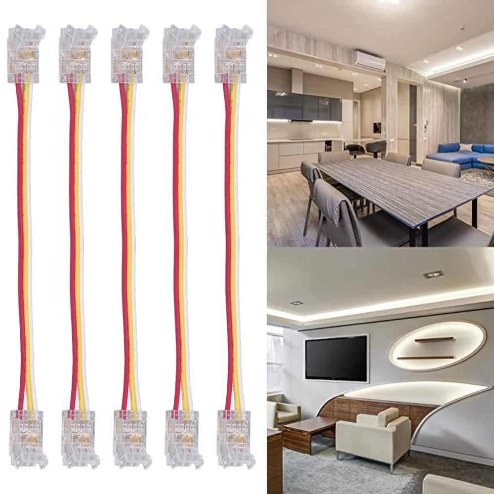10pcs 3Pin LED Light Strip Connectors 8mm/10mm LED Tape Light Connector  For Party