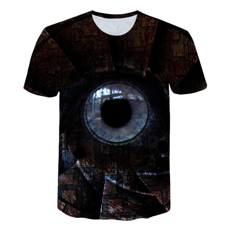 

Summer Fashion Short Sleeved Dazzling Eye Print 3D Digital Printed Men s Women s T-shirt S