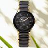 ceramic 3 ATM water [Mauro Gerardi] Solar-powered watch, resistant, men's MJ043-1 (black/black ceramic/gold)
