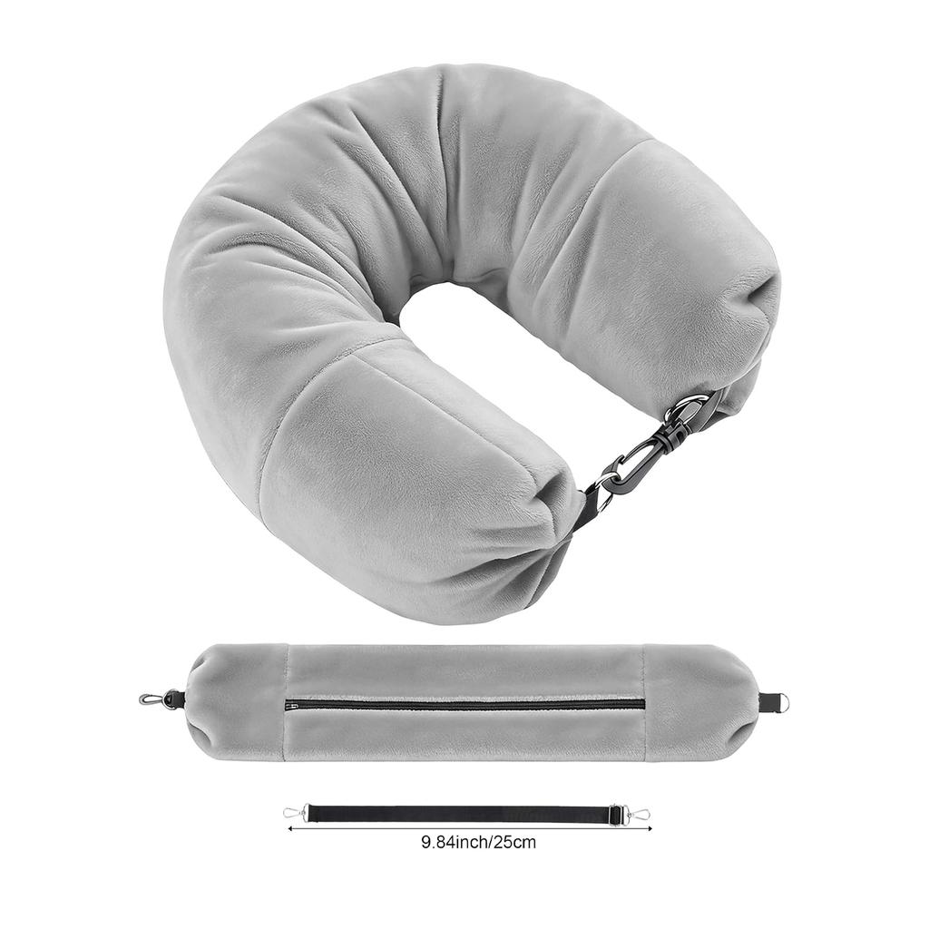 Fillable Travel Neck Pillow, Can Hold Clothes, Pillowcase Storage, Lycra Fabric, Portable Travel Bag Pillow
