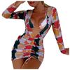 Abstract Fluid Printed Micro Triangular Bikini Swimsuit And Cover Bikini
