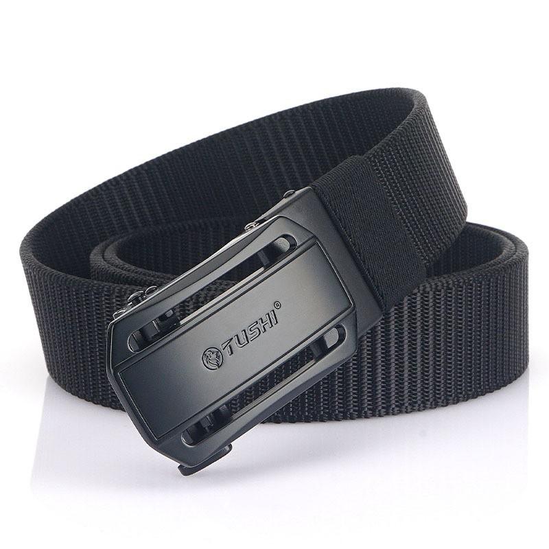 3.5CM Toothless Automatic Buckle Belt Nylon Canvas Outdoor Casual Breathable 120cm
