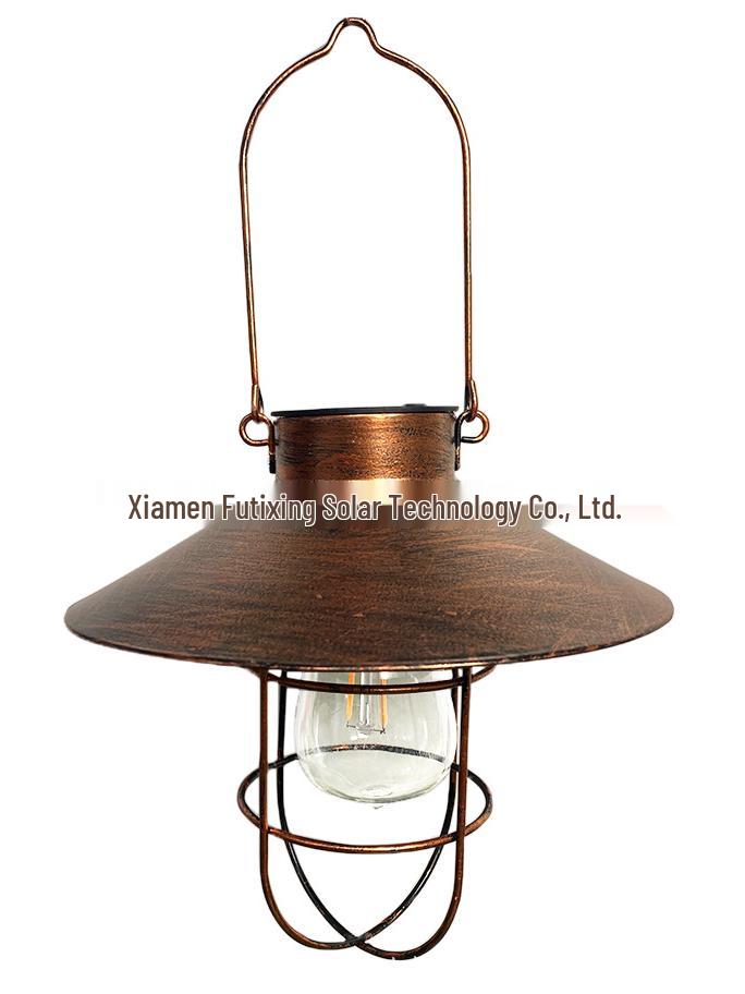 Solar Wrought Iron Hanging Light for Outdoor Courtyards and Balconies