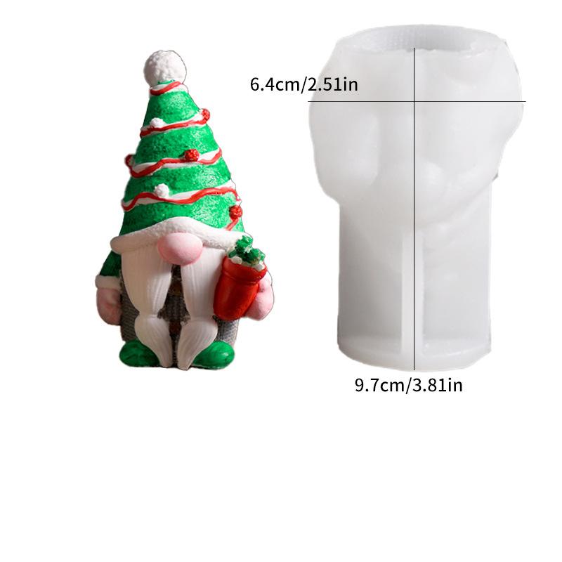 Christmas Gnome Mold Christmas Gnome Figurine Handmade Ornament Santa Claus Candle Silicone Mold