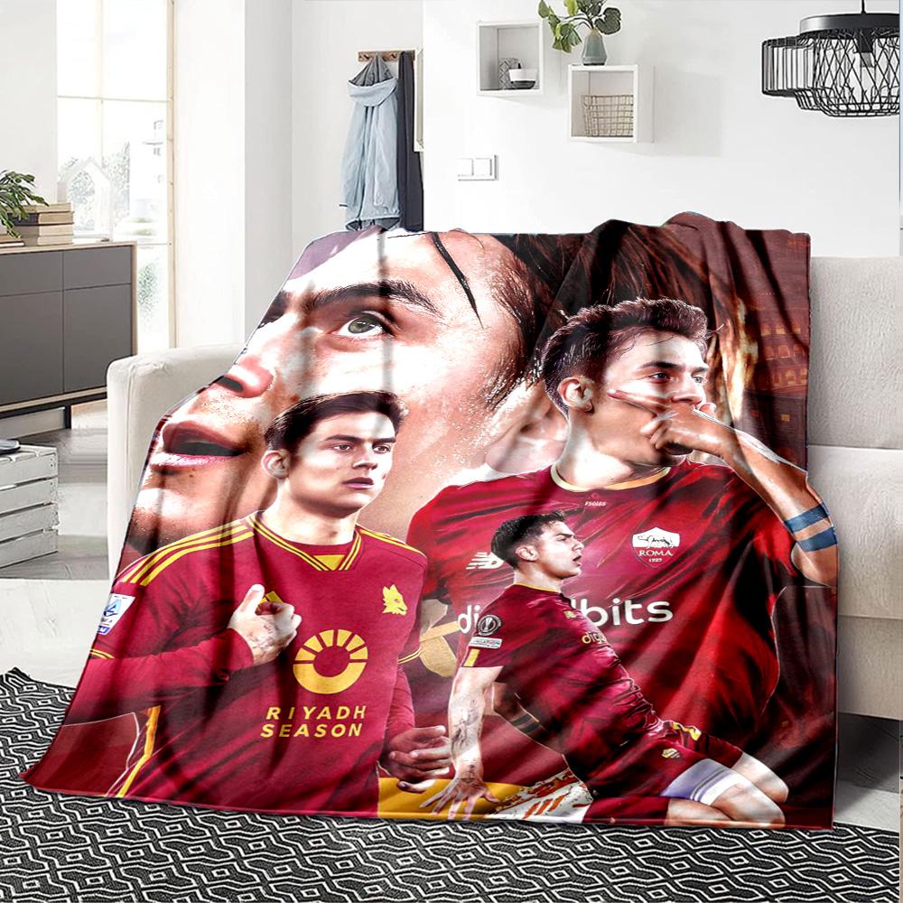 Roma Football Star Collage Print Flannel Fleece Blanket Soccer Sports Soft Warm Throw Blanket Sofa Couch Bedroom Home Decor Fan Gift