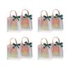 Pack Of 8 Christmas Gift Bags Transparent Candy Holder with Handle Stylish PVC Storage Pouches for Holiday Presents