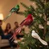 Soft Fluffy Glitter Christmas Bird Clip Ornament Artificial Spread-Wing Bird  Home Decor