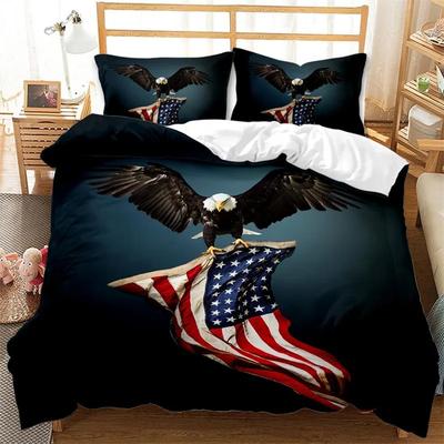 Ensemble Housse de Couette Drapeau National Taille King Ensemble de Literie Drapeau Américain Créatif Pour Adolescents Adultes Microfibre Simple Double Housse de Couette