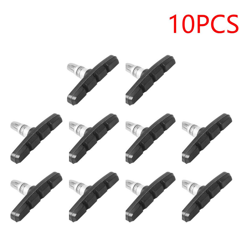 1-30Pairs MTB Road Bicycle Silent Brake Pads Cycling V Brake Holder Pads Shoes Rubber Blocks Durable Cycling Accessories