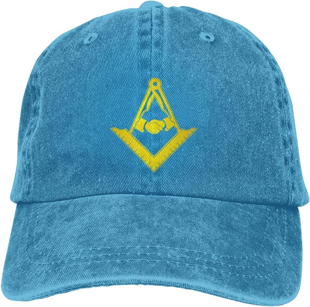 Masonic Square and Compasses Vintage Washed Baseball Cap Distressed Cotton Casual Adjustable Hat