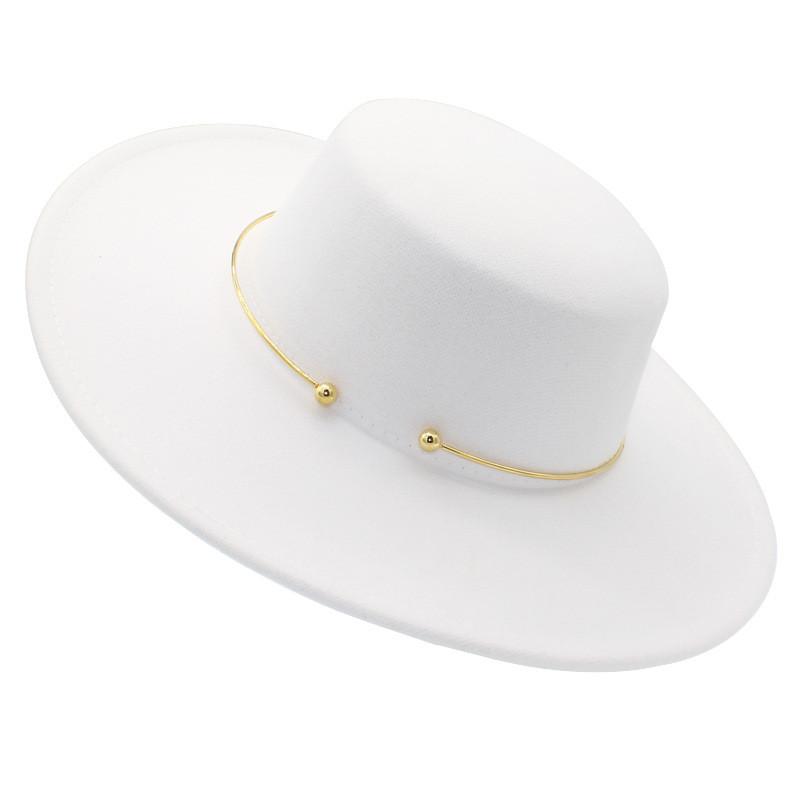 Fall Winter Wool Felt Hat With Large Brim For Men Women Stylish Retro Jazz Accessory