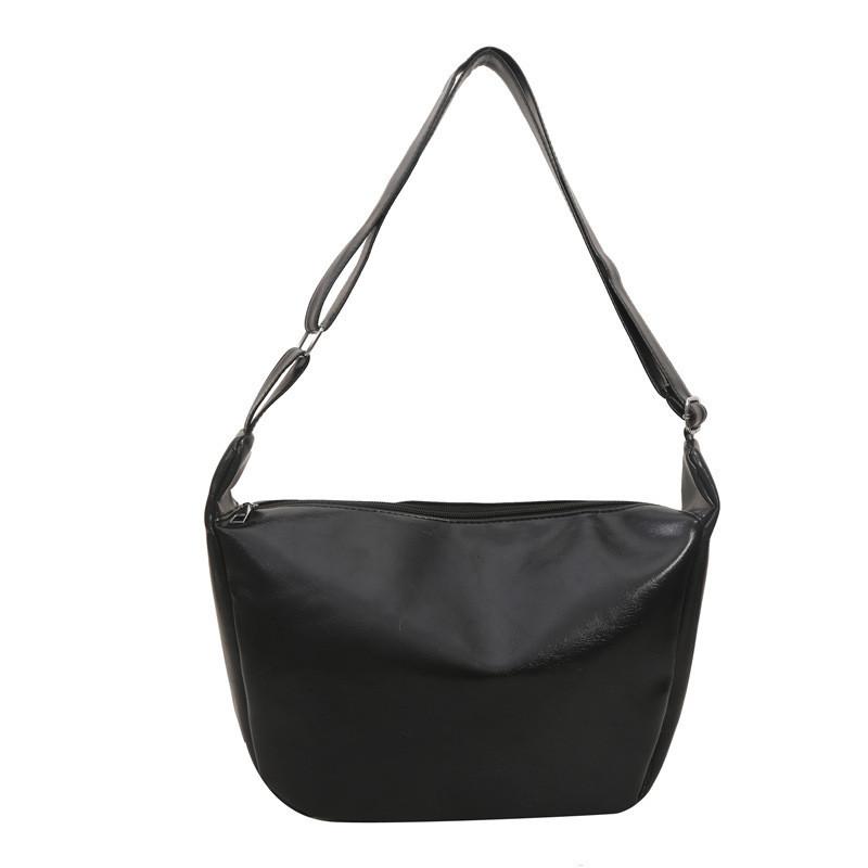Stylish Street Fashion Water Dumpling Shape Handbag For Women Roomy And Versatile Trendy Sewing Line Design чёрный