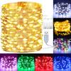 5M 10M Waterdichte USB Batterij LED Verlichting Snaar Koperdraad Fairy Garland Licht Lamp Kerstmis Bruiloft Feest Vakantie Verlichting