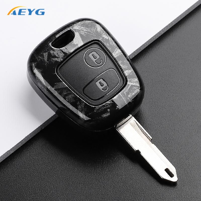 Abs Carbon Fiber Pouzdro na klíče od auta Pro Peugeot 206 207 307 408 607 Pro Citroen C1 C2 C3 C4 Pro Xsara Picasso Příslušenství na klíčenku