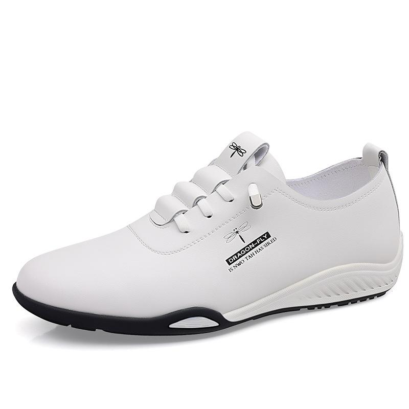 Lightweight casual leather shoes sports shoes trendy men's shoes comfortable versatile white shoes leather shoes